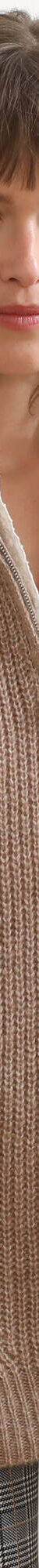 Pull tunique en côte sans manches, col montant zippé (beige chiné) Pull tunique en côte sans manches, col montant zippé (beige chiné)